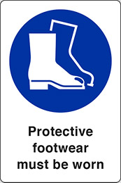 Klebefolie cm 30x20 man muss schutzschuhe tragen - protective footwear must be worn