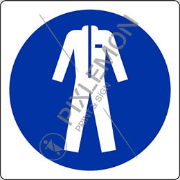 Alu-schild cm 20x20 schutzkleidung tragen - wear protective clothing