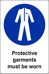 Klebefolie cm 40x30 man muss schutzkleidung tragen -  protective garments must be worn