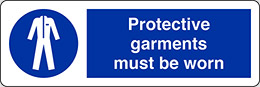 Klebefolie cm 30x10 man muss schutzkleidung tragen -  protective garments must be worn