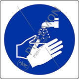 Alu-schild cm 12x12 hände waschen - wash your hands