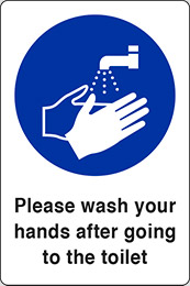 Klebefolie cm 30x20 bitte händewaschen nach dem toilettengang - please wash your hands after going to the toilet