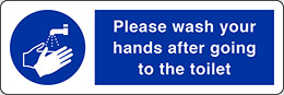 Klebefolie cm 30x10 bitte händewaschen nach dem toilettengang - please wash your hands after going to the toilet