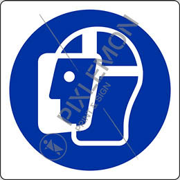 Klebeschild cm 8x8 gesichtsschutz tragen - wear a face shield