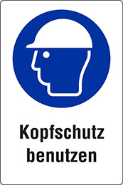 Aluminium schild cm 30x20 kopfschutz benutzen