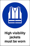 Klebefolie cm 30x20 man muss warnbekleidung tragen   high visibility jackets must be worn