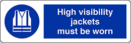 Klebefolie cm 30x10 man muss warnbekleidung tragen   high visibility jackets must be worn