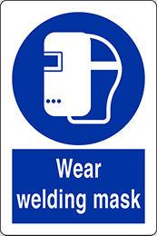 Klebefolie cm 40x30 schweißmaske aufsetzen - wear a welding mas