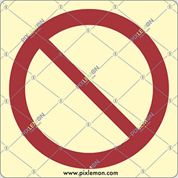 Alu-schild cm 30x20 symbol &amp;quot;allgemeines verbot - general prohibition sign&amp;quot; beschriftbar