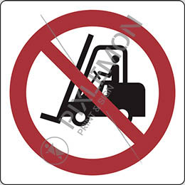 Alu-schild cm 35x35 für flurförderzeuge verboten - no access for forklift trucks and other industrial vehicles