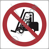 Klebeschild cm 20x20 für flurförderzeuge verboten - no access for forklift trucks and other industrial vehicles