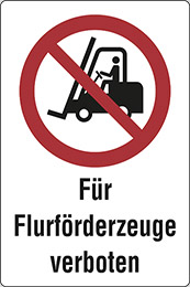 Aluminium schild cm 30x20 für flurförderzeuge verboten