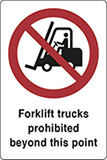 Klebefolie cm 30x20 flurförderzeuge über diesen punkt verboten - forklift trucks prohibited beyond this point