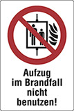 Klebefolie cm 20x15 aufzug im brandfall nicht benutzen