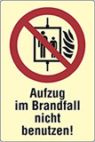 Langnachleuchtende klebefolie cm 30x20 aufzug im brandfall nicht benutzen