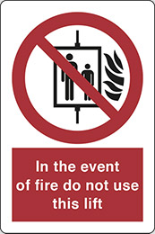 Klebefolie cm 40x30 aufzug im brandfall nicht benutzen - in the event of fire do not use this lift