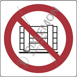 Alu-schild cm 20x20 abstellen oder lagern verboten - do not obstruct