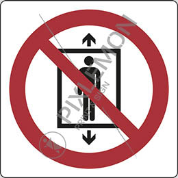 Alu-schild cm 20x20 aufzug nicht für personen benutzen - do not use this lift for people