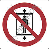 Klebeschild cm 8x8 aufzug nicht für personen benutzen - do not use this lift for people
