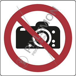 Alu-schild cm 35x35 fotografieren verboten - no photography