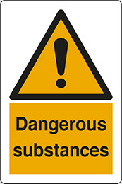 Kunststoffschild cm 40x30 gefährliche stoffe - dangerous substances