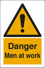 Klebefolie cm 30x20 cm vorsicht baustelle - danger men at work