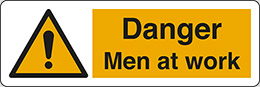 Klebefolie cm 30x10 vorsicht baustelle - danger men at work