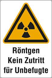 Aluminium schild cm 30x20 röntgen kein zutritt für unbefugte