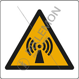 Klebeschild cm 12x12 warnung vor nicht ionisierender elektromagnetischer strahlung - warning: non