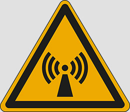 Aluminium schild sl cm 60 warning: non-ionizing radiation