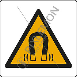 Alu-schild cm 35x35 warnung vor magnetischem feld - warning: magnetic field