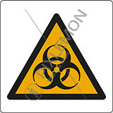 Klebeschild cm 12x12 warnung vor biogefährdung - warning: biological hazard