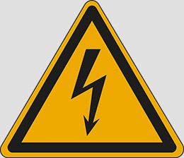 Aluminium schild sl cm 40 warning: electricity