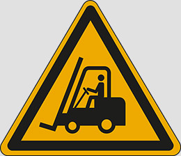 Aluminium schild sl cm 20 warning: forklift trucks and other industrial vehicles