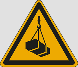 Aluminium schild sl cm 30 warning: overhead load