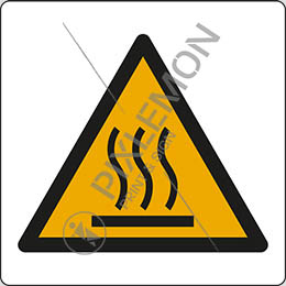 Alu-schild cm 35x35 warnung vor heißer oberfläche - warning: hot surface