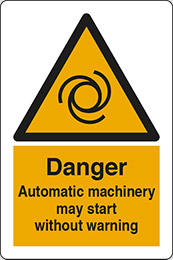 Klebefolie cm 40x30 danger automatic machinery may start without warning