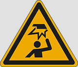 Kunststoff schild sl cm 20 warning: overhead obstacle