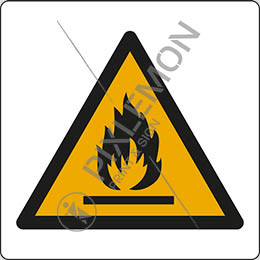 Klebeschild cm 8x8 warnung vor feuergefährlichen stoffen - warning: flammable material