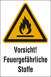 Klebefolie cm 20x15 vorsicht feuergefährliche stoffe