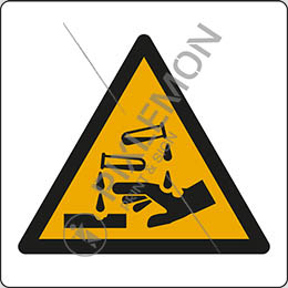 Alu-schild cm 50x50 warnung vor ätzenden stoffen - warning: corrosive substance