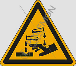 Aluminium schild sl cm 20 warning: corrosive substance