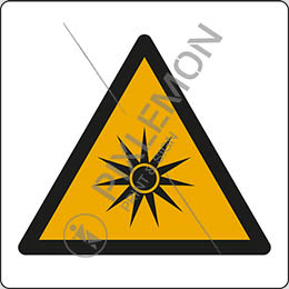 Alu-schild cm 12x12 warnung vor optischer strahlung - warning: optical radiation