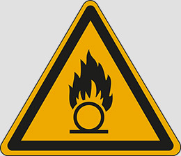 Aluminium schild sl cm 30 warning: oxidizing substance