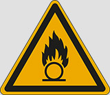 Kunststoff schild sl cm 20 warning: oxidizing substance