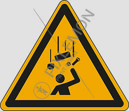 Aluminium schild sl cm 30 warning: falling objects