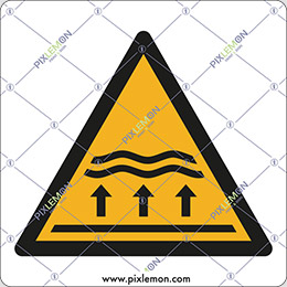 Alu-schild cm 20x20 warning; flood zone