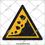 Alu-schild cm 20x20 warning; landslide zone