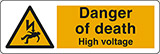 Klebefolie cm 30x10 lebensgefahr  hochspannung - danger of death high voltage
