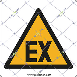 Adhesive sign cm 20x20 danger explosive atmosphere